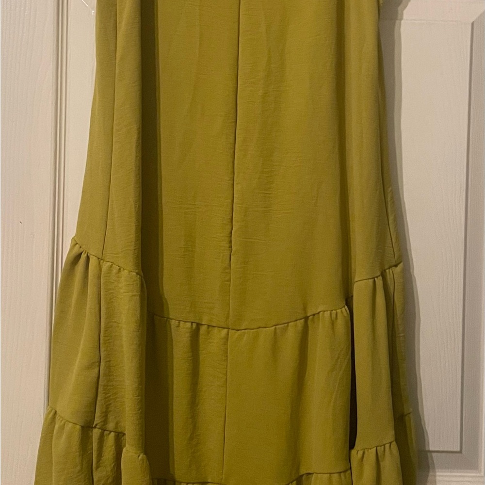 Olive Green Tiered Dress